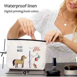 Other Aunties, Me Unicorn Waterproof Linen Makeup Bag